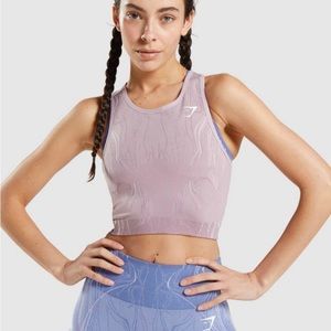 Gymshark Mercury Seamless Crop Tank Top - Light Purple